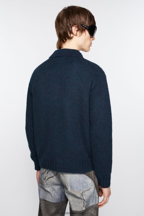 Acne Studios cardigan i polo ull N2PP4F1111 klær dyp blå melange