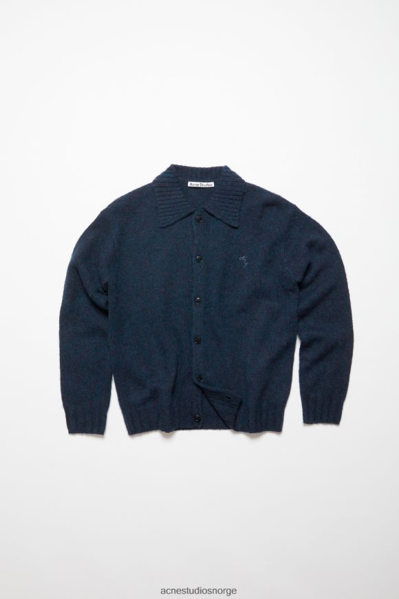 Acne Studios cardigan i polo ull N2PP4F1111 klær dyp blå melange