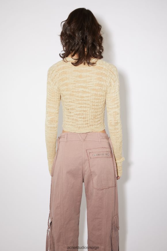 Acne Studios cardigan med bred ribbet N2PP4F117 klær kald beige