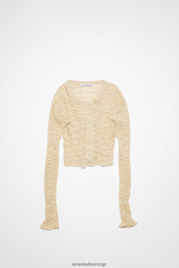 Acne Studios cardigan med bred ribbet N2PP4F117 klær kald beige