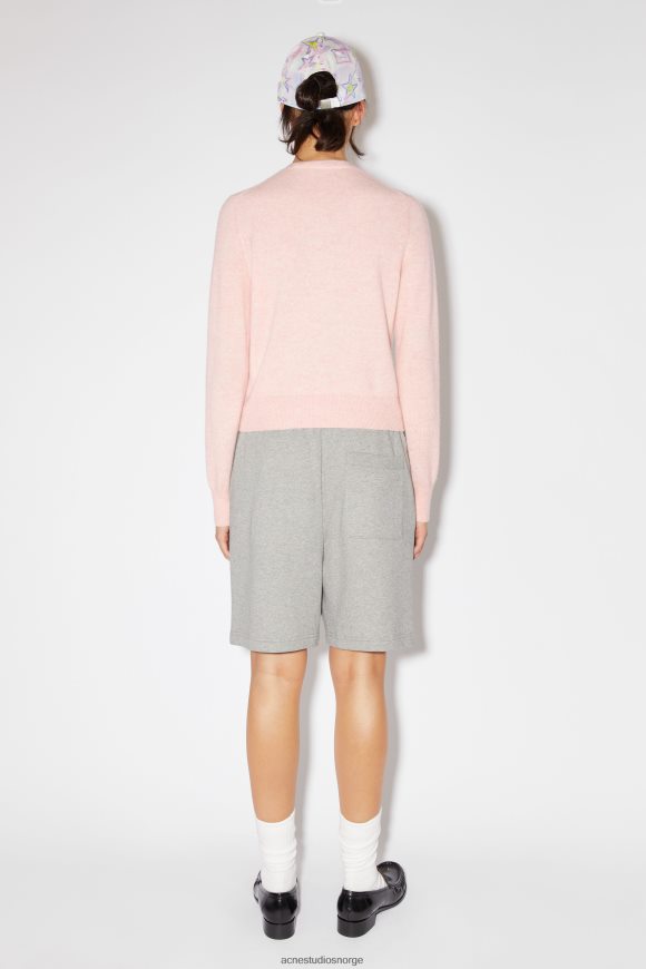 Acne Studios cardigan med rund hals N2PP4F90 klær falmet rosa melange