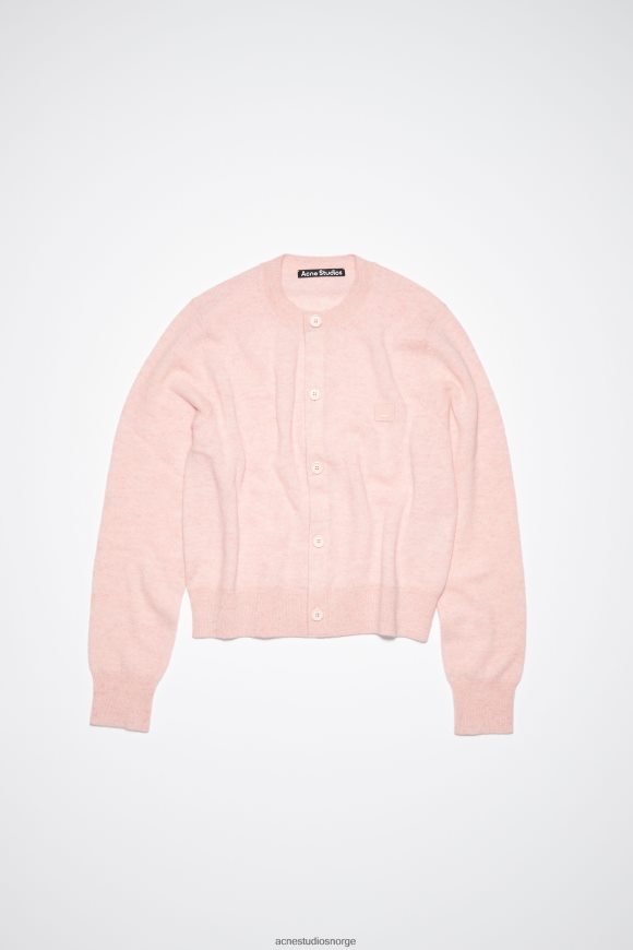 Acne Studios cardigan med rund hals N2PP4F90 klær falmet rosa melange