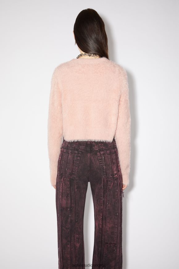 Acne Studios fluffy strikket cardigan N2PP4F103 klær støvete rosa