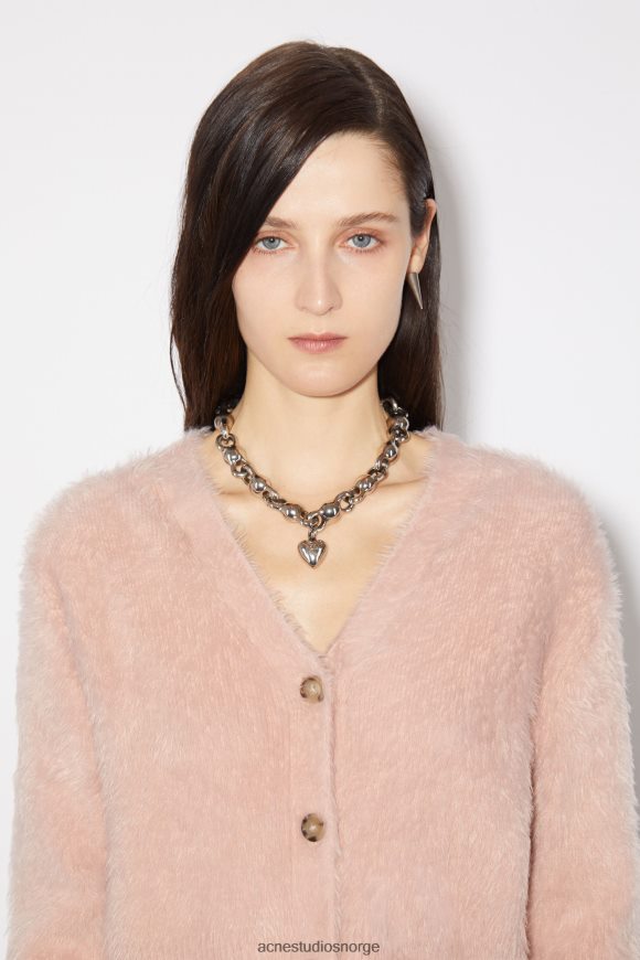 Acne Studios fluffy strikket cardigan N2PP4F103 klær støvete rosa