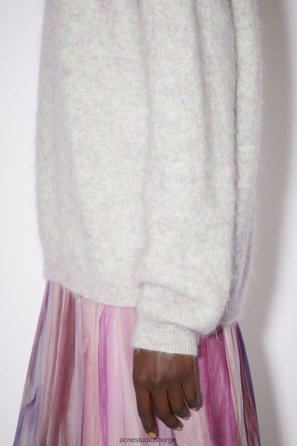 Acne Studios genser med rund hals N2PP4F424 klær myk grønn melange