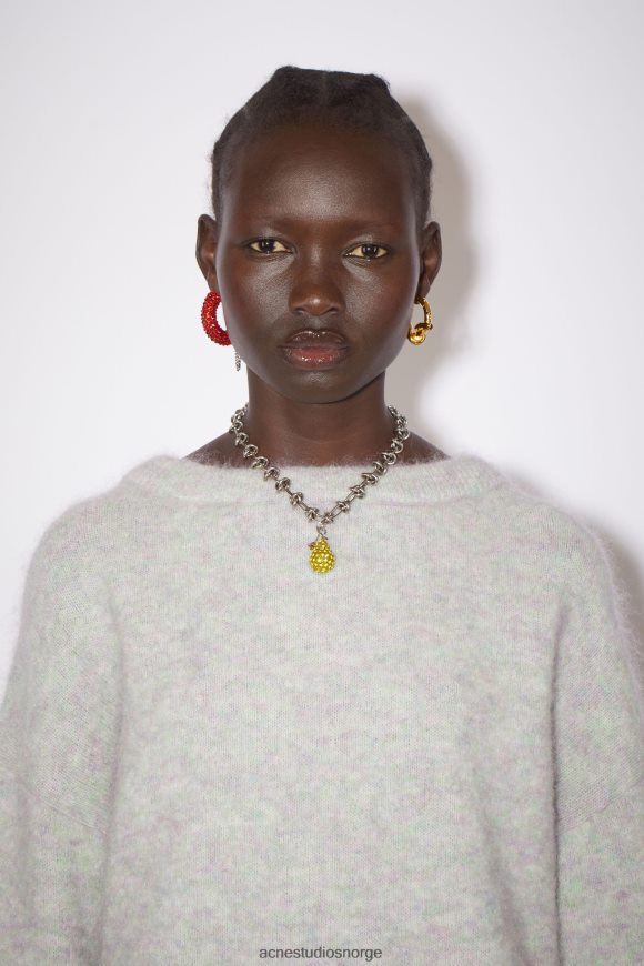 Acne Studios genser med rund hals N2PP4F424 klær myk grønn melange