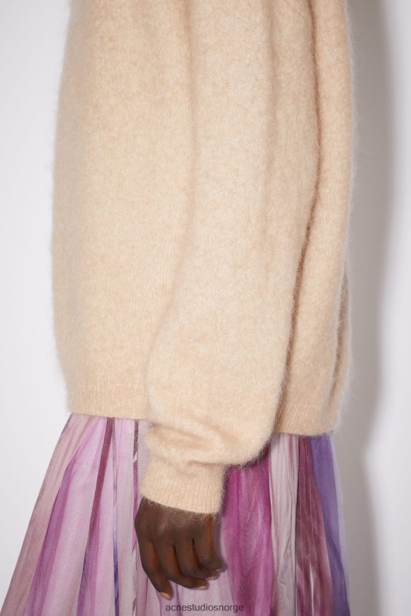 Acne Studios genser med rund hals N2PP4F426 klær varm beige