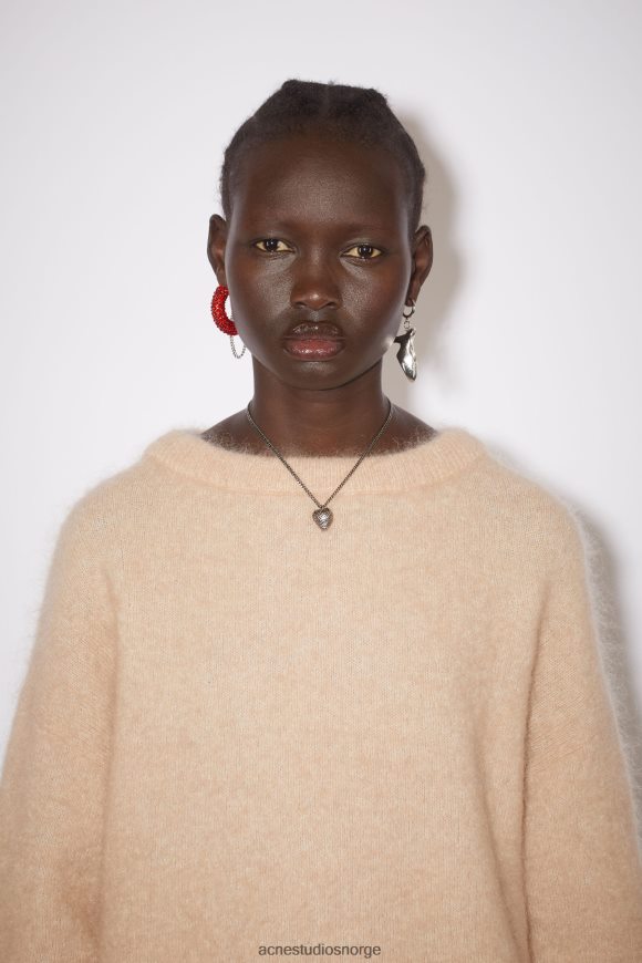 Acne Studios genser med rund hals N2PP4F426 klær varm beige