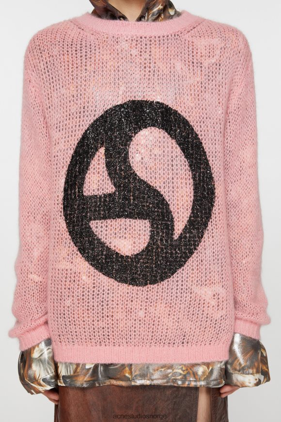 Acne Studios genser med rund hals N2PP4F927 klær rødme rosa