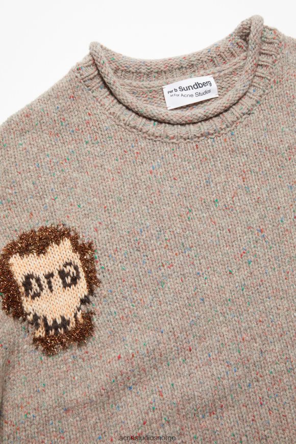 Acne Studios jacquard skull jumper N2PP4F926 klær gråmelert/multi