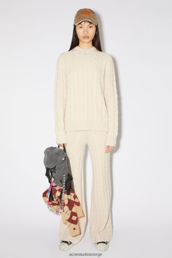 Acne Studios kabelullgenser unisex N2PP4F88 klær havregryn melange