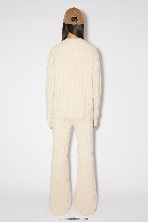 Acne Studios kabelullgenser unisex N2PP4F88 klær havregryn melange