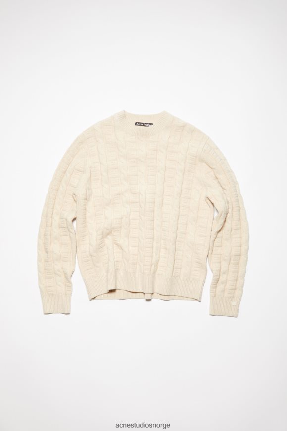 Acne Studios kabelullgenser unisex N2PP4F88 klær havregryn melange