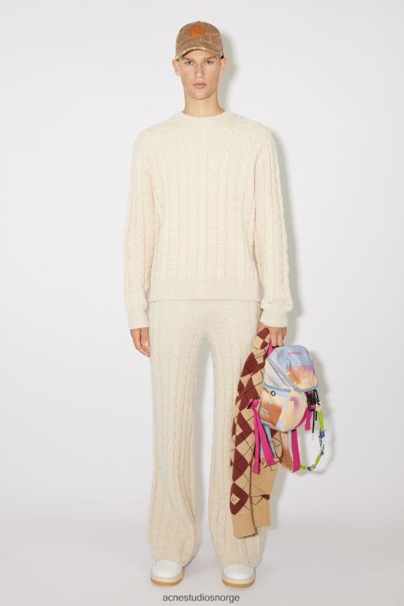 Acne Studios kabelullgenser unisex N2PP4F933 klær havregryn melange