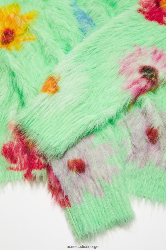 Acne Studios luftig genser med trykk N2PP4F66 klær lysegrønn