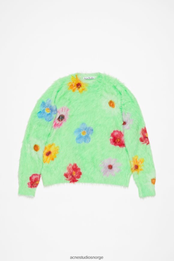 Acne Studios luftig genser med trykk N2PP4F66 klær lysegrønn