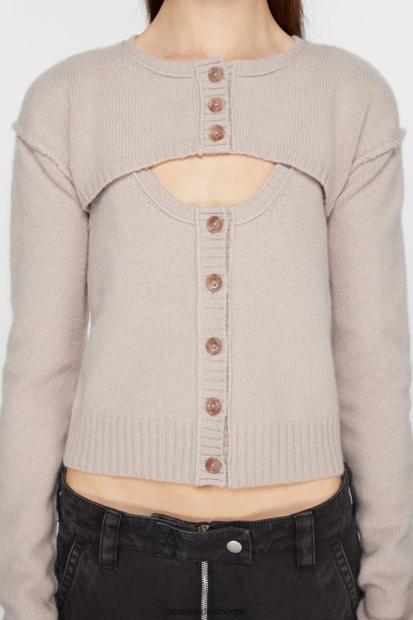 Acne Studios strikket tank top cardigan sett N2PP4F72 klær sandbeige
