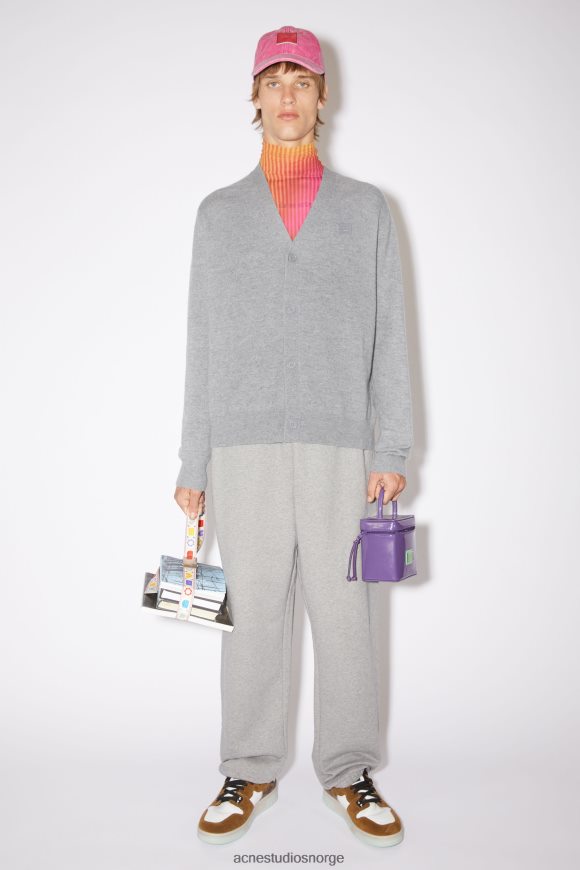 Acne Studios ull cardigan unisex N2PP4F1182 klær gråmelert