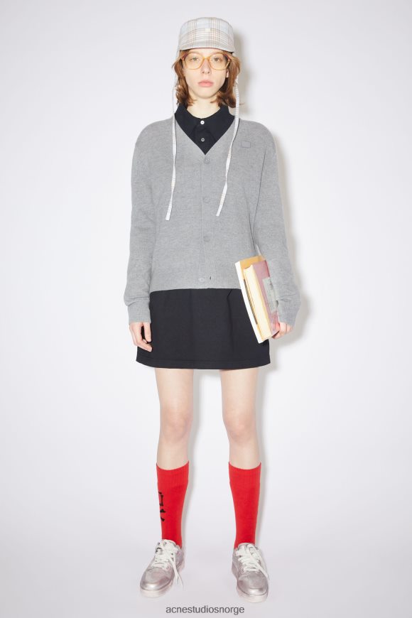 Acne Studios ull cardigan unisex N2PP4F416 klær gråmelert