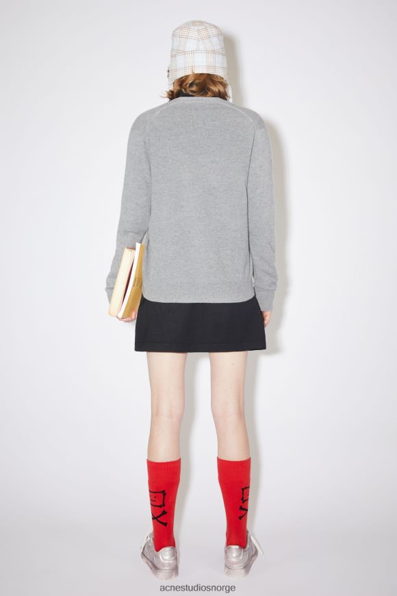 Acne Studios ull cardigan unisex N2PP4F416 klær gråmelert