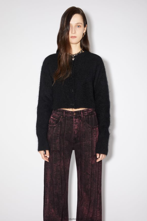 Acne Studios ull mohair cardigan N2PP4F108 klær svart