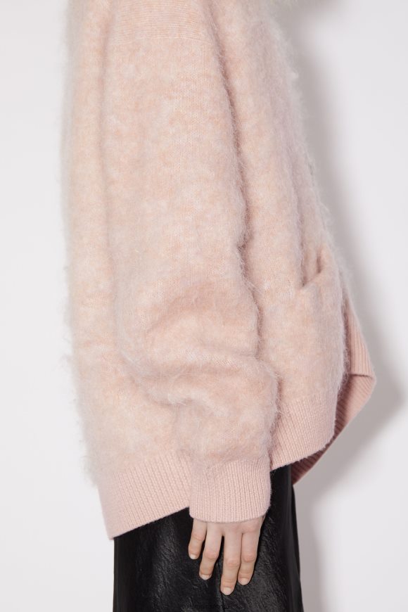 Acne Studios ull mohair cardigan N2PP4F110 klær bleknet rosa