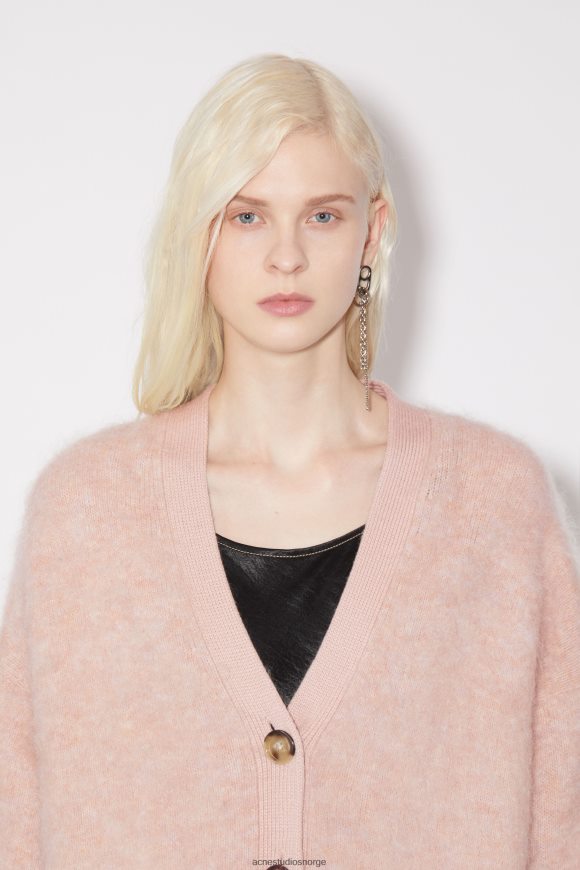 Acne Studios ull mohair cardigan N2PP4F110 klær bleknet rosa