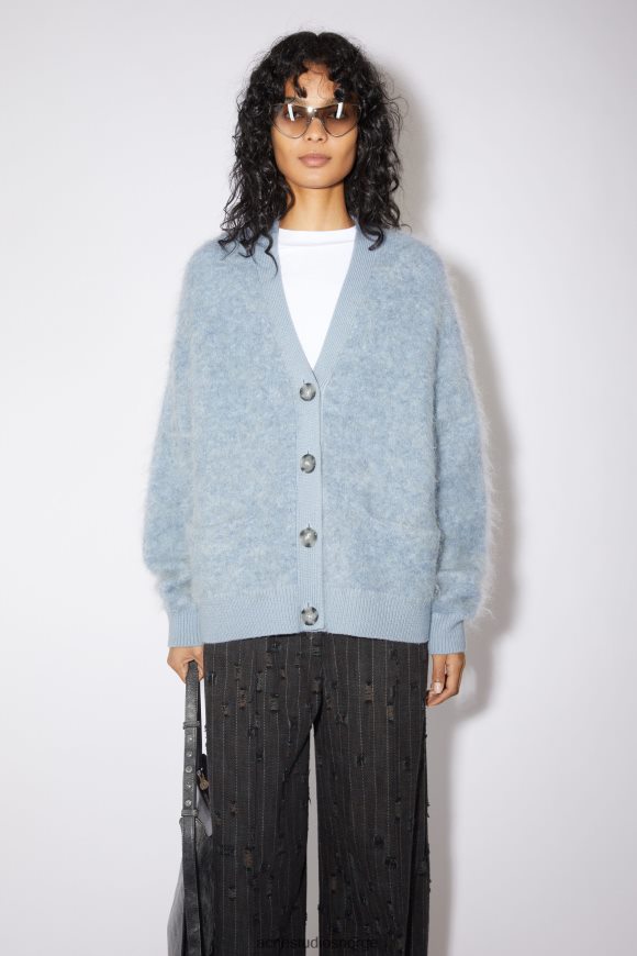 Acne Studios ull mohair cardigan N2PP4F112 klær denim blå