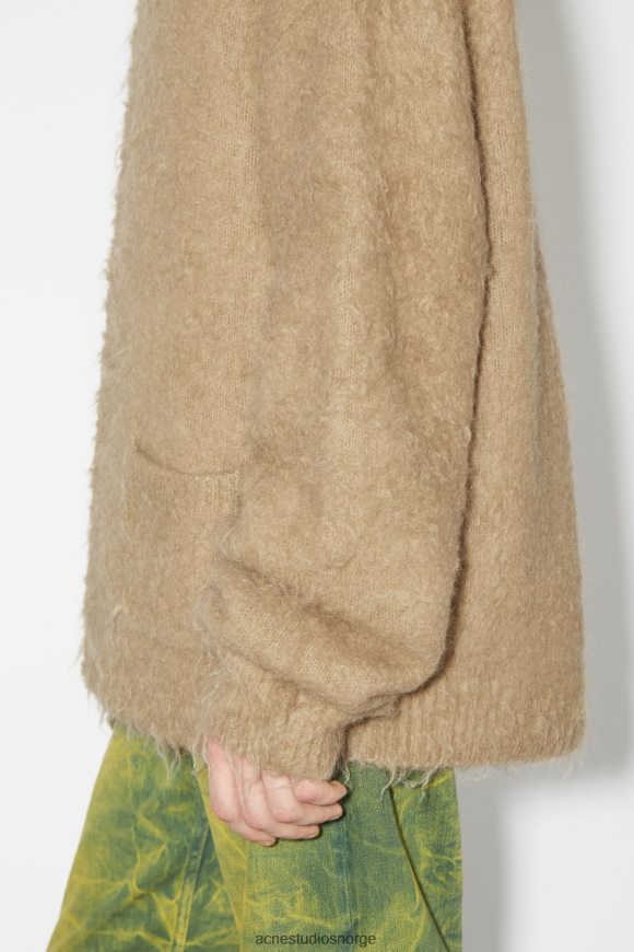 Acne Studios ull mohair cardigan N2PP4F944 klær mørk beige