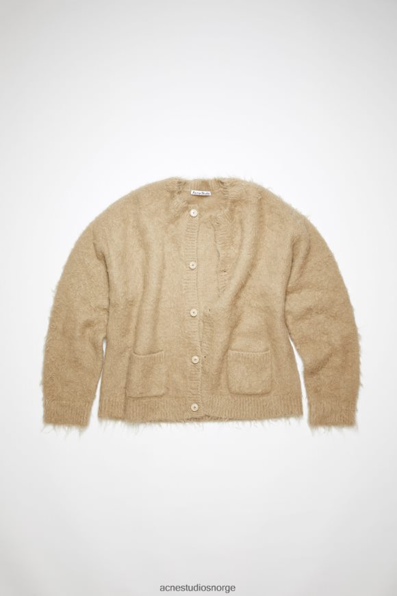 Acne Studios ull mohair cardigan N2PP4F944 klær mørk beige