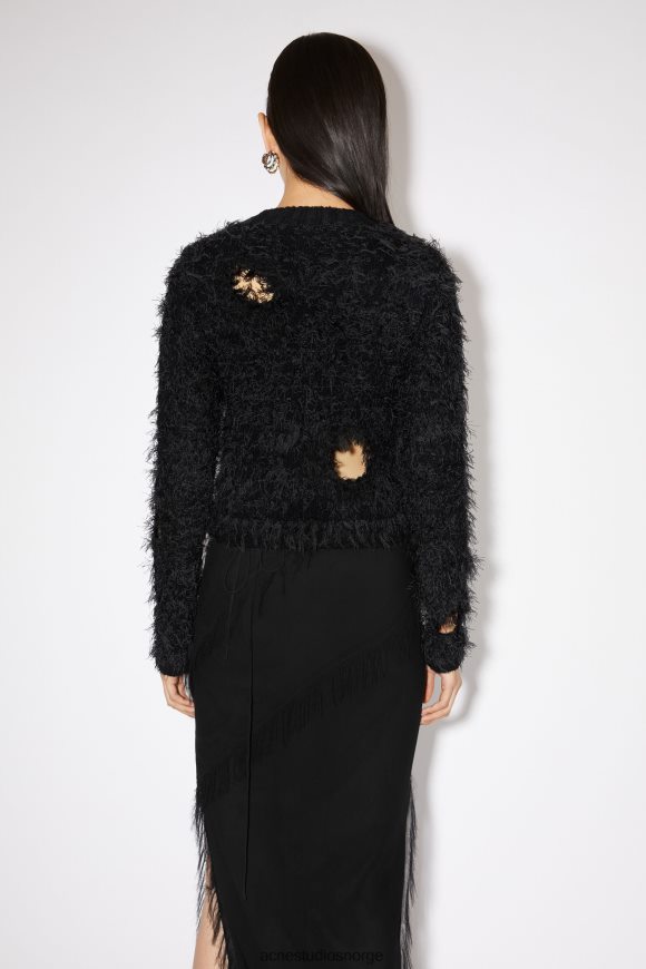 Acne Studios ullblanding cut-out jumper runway show N2PP4F107 klær svart