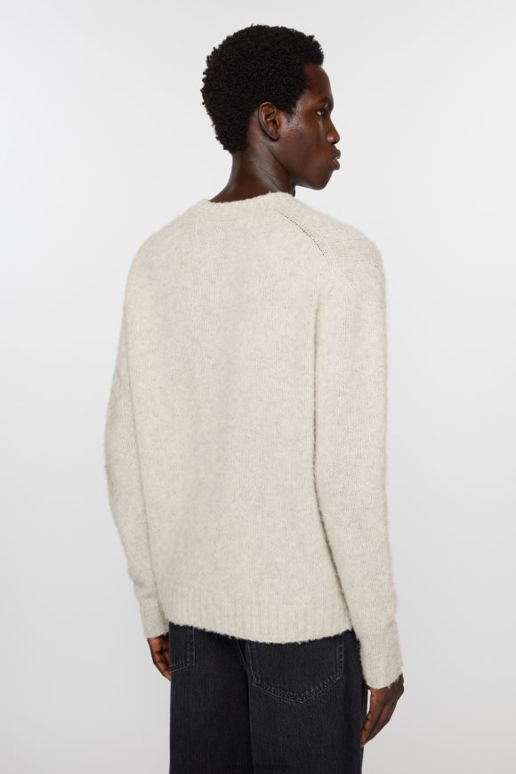 Acne Studios ullgenser med rund hals N2PP4F1094 klær lys grå melange