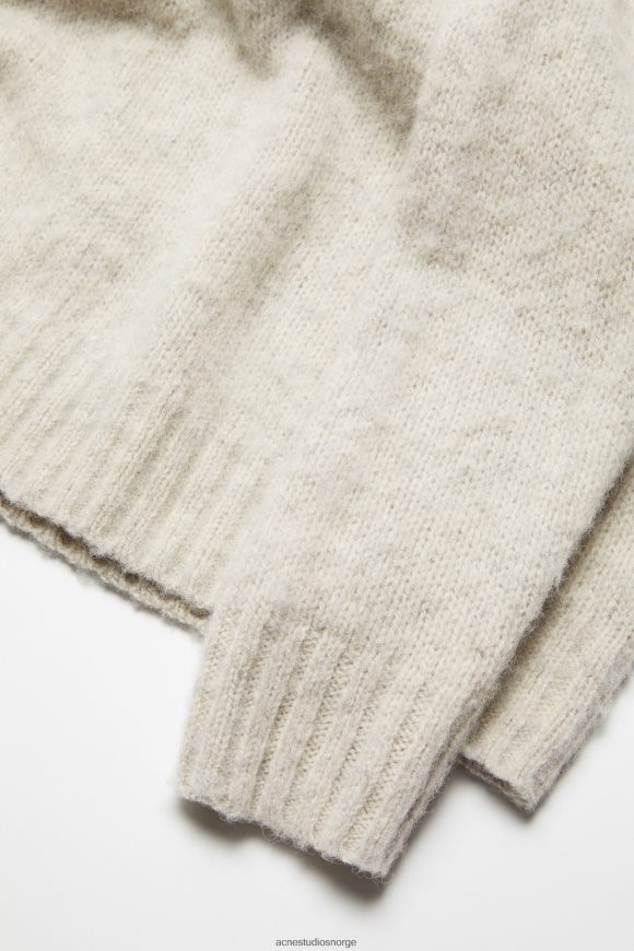 Acne Studios ullgenser med rund hals N2PP4F1094 klær lys grå melange
