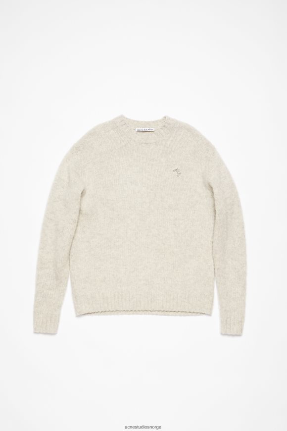 Acne Studios ullgenser med rund hals N2PP4F1094 klær lys grå melange