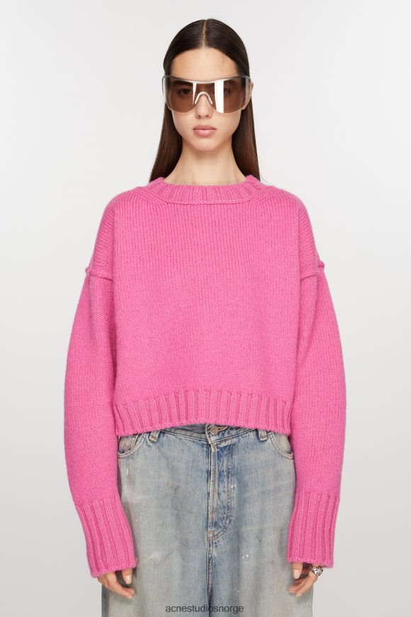 Acne Studios ullgenser med rund hals N2PP4F71 klær rosa