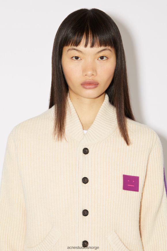 Acne Studios unisex cardigan med rund hals N2PP4F95 klær havregryn melange