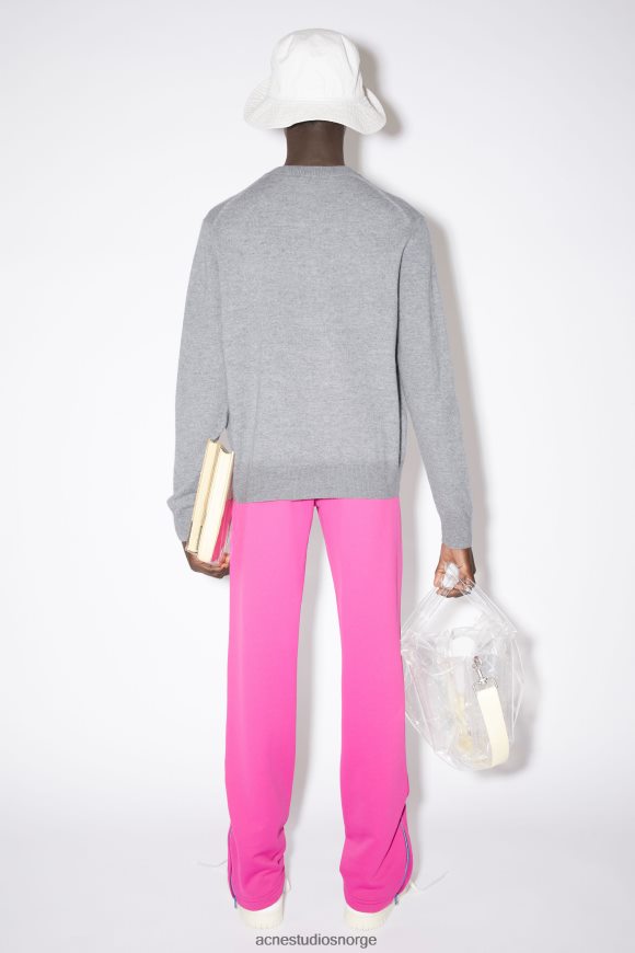 Acne Studios unisex genser med rund hals i ull N2PP4F1184 klær gråmelert