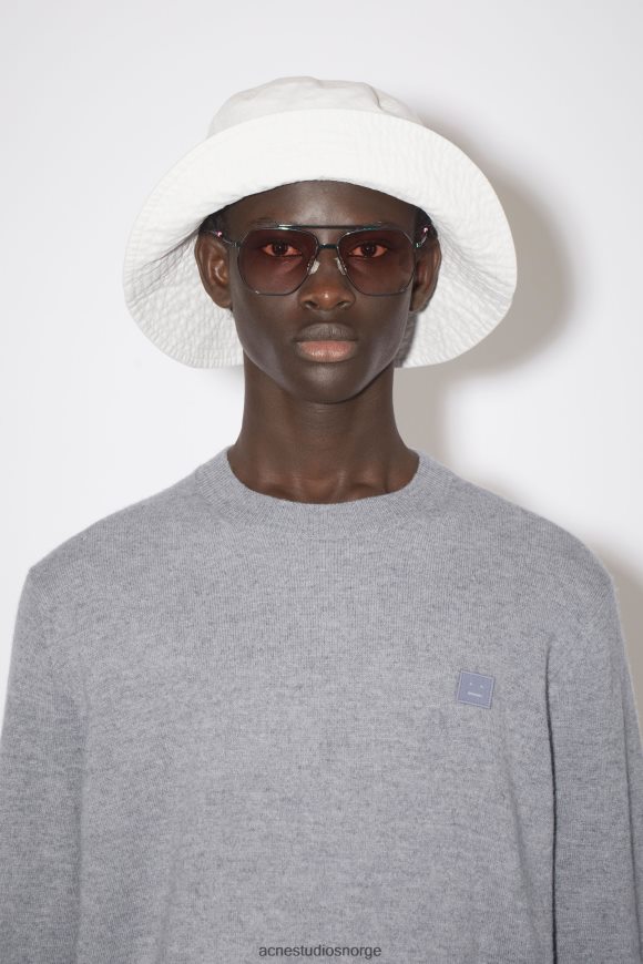 Acne Studios unisex genser med rund hals i ull N2PP4F1184 klær gråmelert