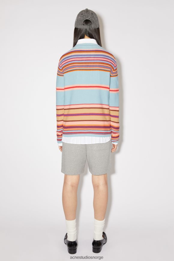 Acne Studios unisex strikket genser med rund hals N2PP4F84 klær støvete blå/multi