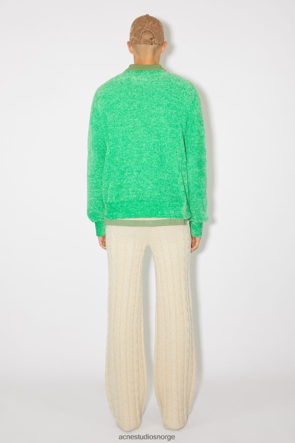 Acne Studios unisex strikket genser med rund hals N2PP4F929 klær lysegrønn