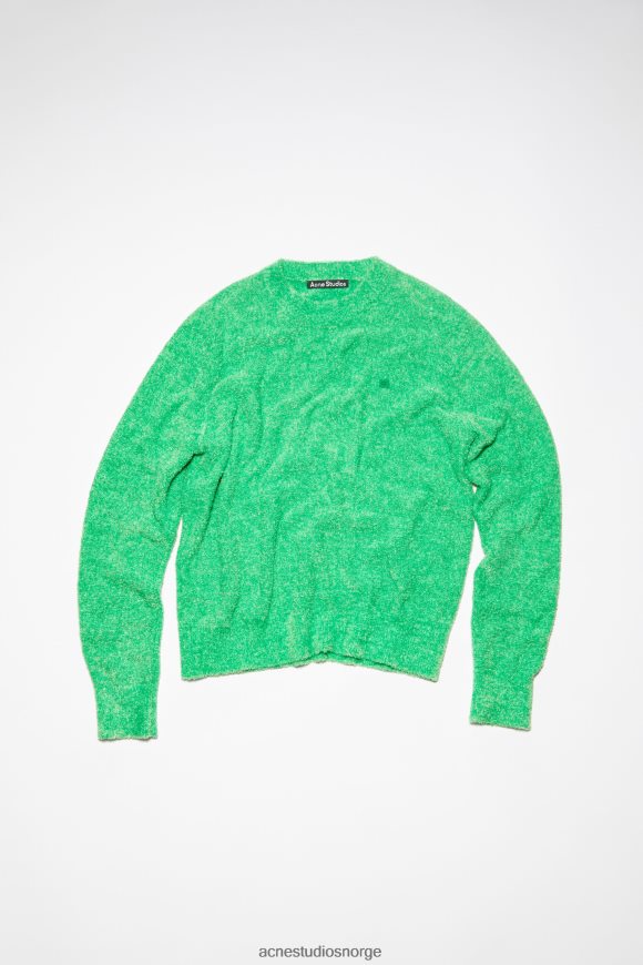 Acne Studios unisex strikket genser med rund hals N2PP4F929 klær lysegrønn