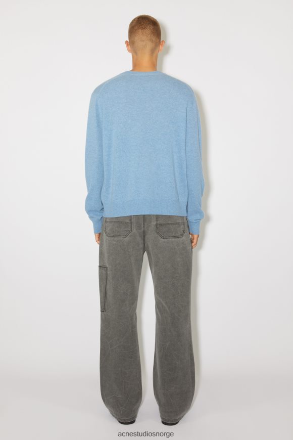 Acne Studios unisex strikket genser med rund hals N2PP4F936 klær stål blåmelert