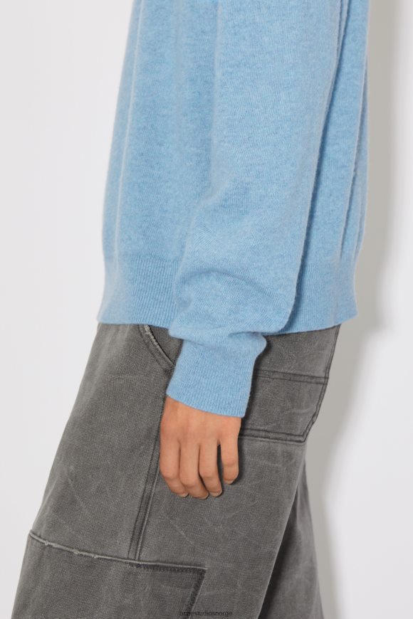Acne Studios unisex strikket genser med rund hals N2PP4F936 klær stål blåmelert