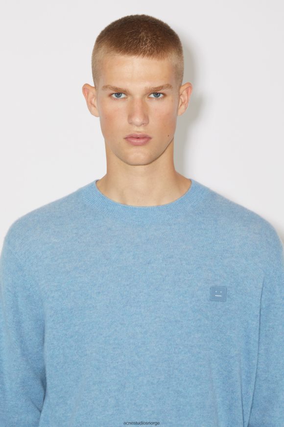 Acne Studios unisex strikket genser med rund hals N2PP4F936 klær stål blåmelert