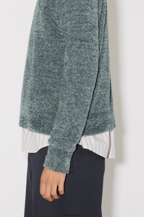 Acne Studios unisex strikket genser med rund hals N2PP4F937 klær grå