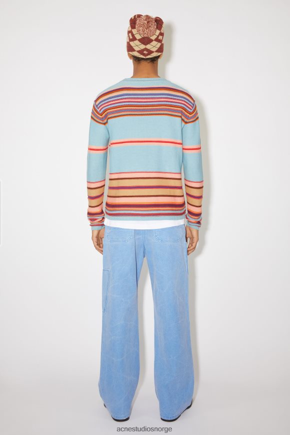 Acne Studios unisex strikket genser med rund hals N2PP4F942 klær støvete blå/multi