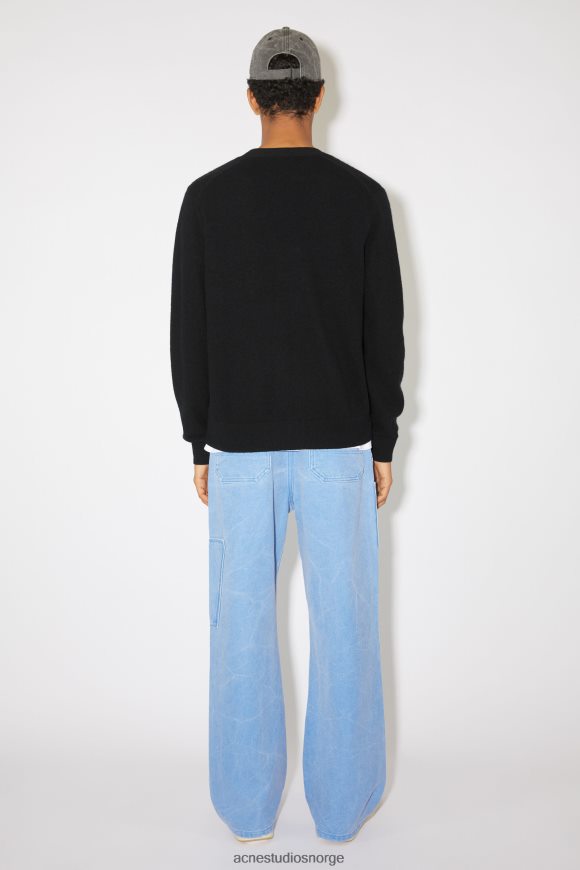 Acne Studios v-hals cardigan unisex N2PP4F943 klær svart