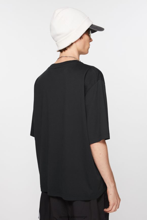 Acne Studios T-skjorte med rund hals - avslappet passform N2PP4F1019 klær svart