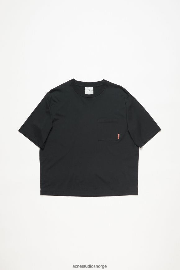 Acne Studios T-skjorte med rund hals - avslappet passform N2PP4F1019 klær svart