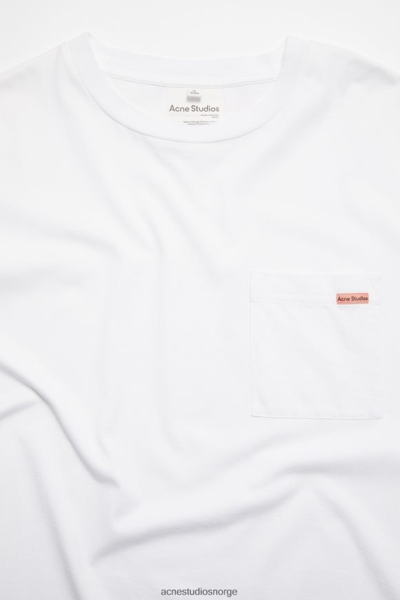 Acne Studios T-skjorte med rund hals - avslappet passform N2PP4F1020 klær hvit
